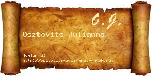 Osztovits Julianna névjegykártya